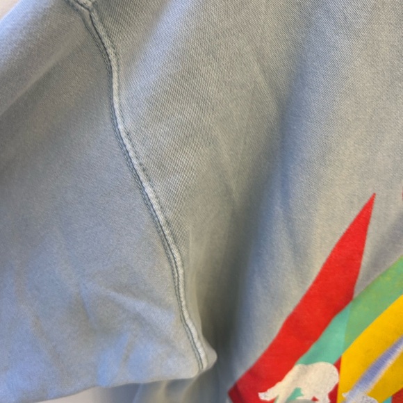 Unisex size medium Blue Graphic distressed  Hoodie Montana - Picture 5 of 8